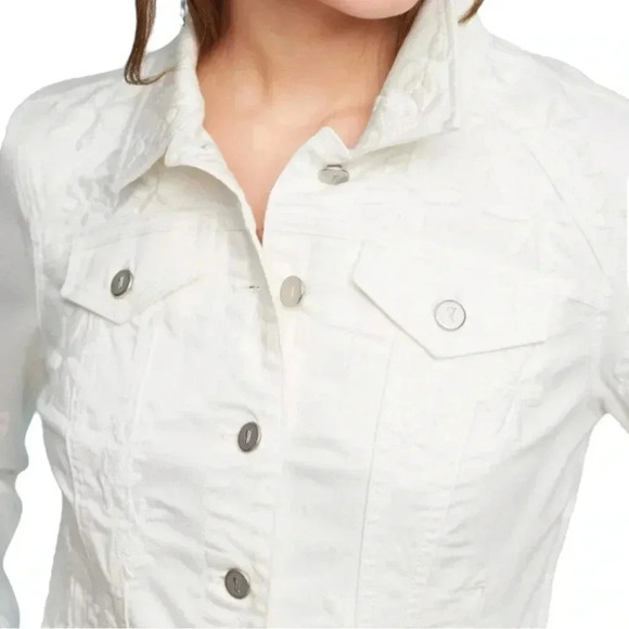 Pilcro And The Letterpress Embroidered Jean Jacket, White, Women’s Size XS‎ - Picture 1 of 13